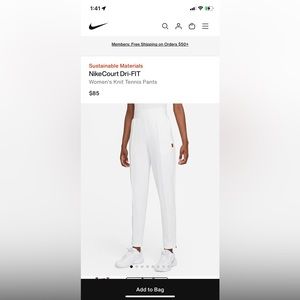Nike COURT Drifit women’s knit tennis pants